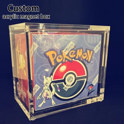 China MIingShi Acrylic Pokemon Booster Box Case Clear Pokemon Booster Case Magnetic Acrylic Pokemon Box Display Case Protector for sale