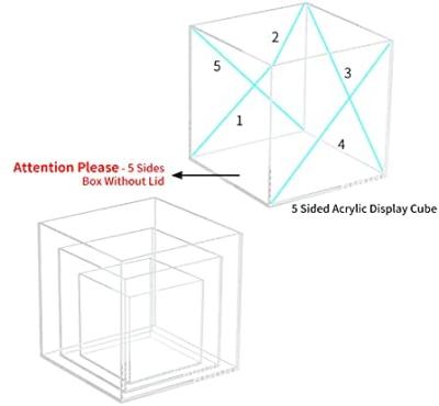 China Acrylic Collectibles 5 Sided Museum Display Box Clear Cube Riser Display Case 3pc Display Box for sale