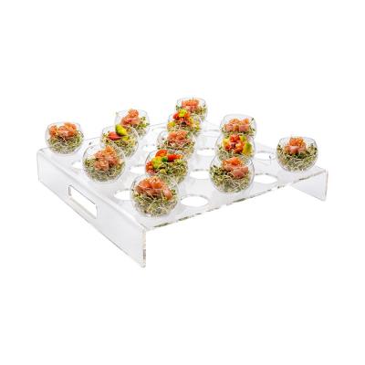 China MINGSHI Sustainable Clear Acrylic Appetizer Cups Serving Tray for sale