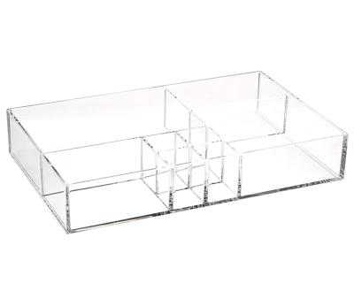 China MINGSHI Stocked Divided Drawer Organizer Tray High Transparency Acrylic Storage Tray for sale