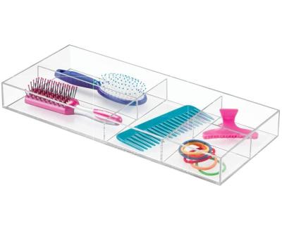 China MINGSHI Stocked Divided Drawer Organizer Tray High Transparency Acrylic Storage Tray for sale