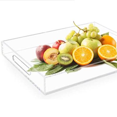 China MingShi Eco - Friendly CUSTOM Clear Acrylic Serving Tray , Transparent Lucite Serving Tray for sale