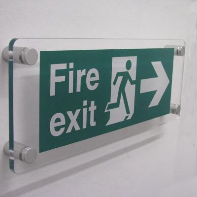 China MIINGSHI Recyclable Wall Mounted Clear Acrylic Perspex Emergency Exit Sign for sale