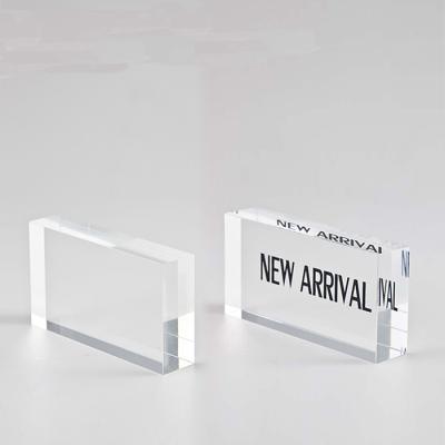 China MIINGSHI Recyclable Custom Rectangular Clear Sign Holder Perspex Acrylic Block for sale