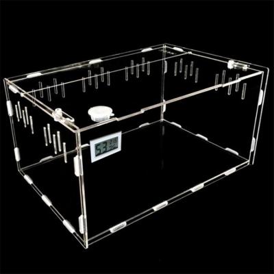 China Mingshi Breathable Reptile Pet Cage Carriers Foldable Houses Clear Acrylic Box for sale