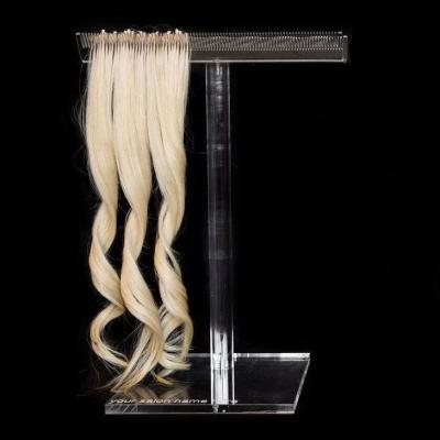 China 100% New Design Acrylic Clear Acrylic Hair Display Rack MingShi Plexiglass Hair Extension Display Stand for sale