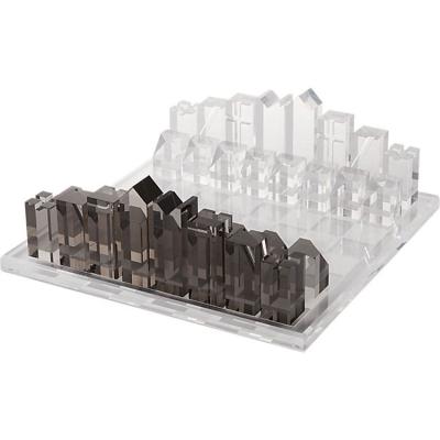 China Acrylic Chess Set for MINGSHI Entertainment High Quality Acrylic Chess Set with Distinctive Geometric Chess Pieces for sale