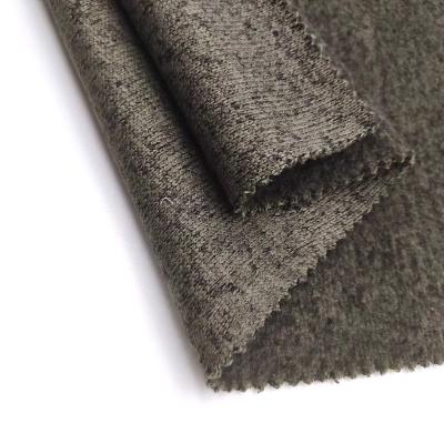 China Sustainable Shaoxing textile manufacturers plain fasion hacci 100% polyester knitted fabric for sweater melange polyester fleece for sale