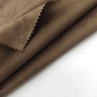 China Stretch High Quality Plain Knitted Weft Synthetic Microfiber Suede Fabric For Shoes for sale