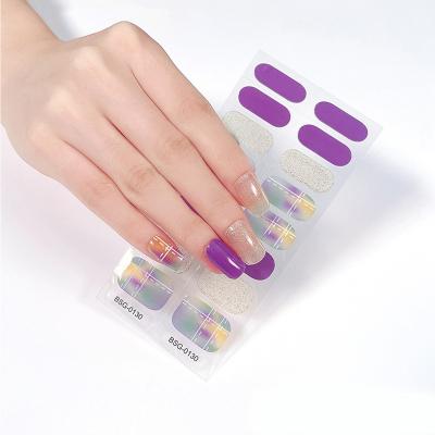 China Gel Wrap Nails New Design UV Nail Polish UV Kit Purple Gel Designs Gel Wrap UV Nail Stickers For Nail Art for sale