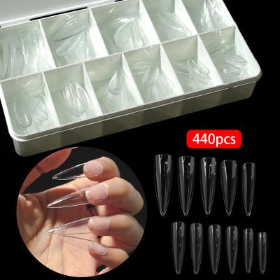 China Custom Nail Tip Gel OEM Nail Tips Long Coffin Artificial Soft Gel Nails Tips Almond Stiletto Tapered Square Nail Tips Kit for sale