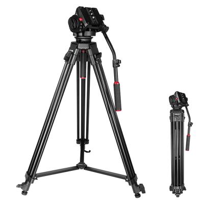 中国 Heavy Duty Video Camera Tripod Stand Fluid Head With Security To Avoid Equipment Falling 販売のため