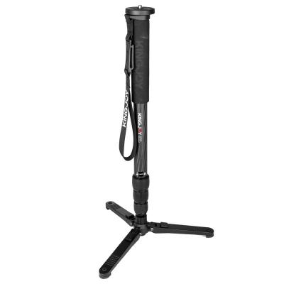 Cina KINGJOY New Cheap Sport Photography 4 Sections Carbon Fiber Monopod Tripod for Video Camera in vendita