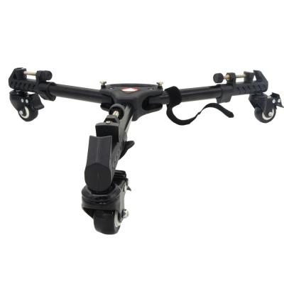 China Film Photography Video Tripod Dolly Black High Strength 3 Wheels Aluminium Tripod Slider Te koop