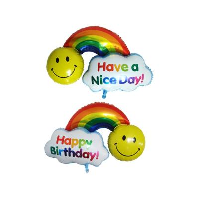 China Advertising Toy Smiling Face Rainbow Event Party Supplies Party Popular Gifts Foil Decoration Balloon for sale