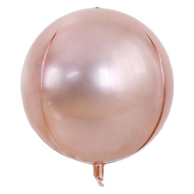 China 4D Toy Advertising Round Shaped Balloon Rose Gold Balloons OEM Balloon For Birthday Party for sale