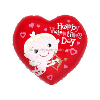 China Advertising Toy 18inch Happy Heart Shape Valentine's Day China Mylar Balloon for sale