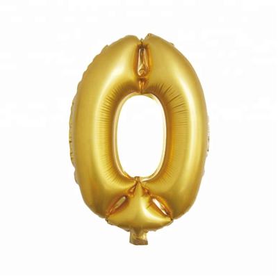 China Advertising Toy 16inch Number Balloon Matte Gold For Party Decoration for sale