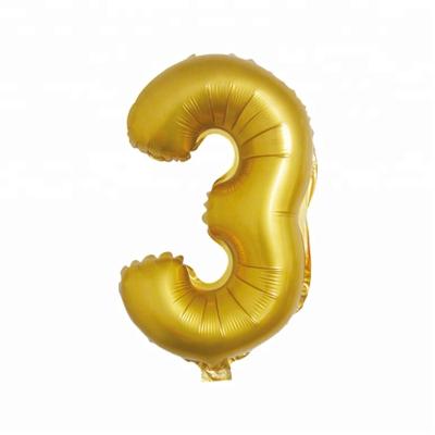 China Announcing Toy 16 Inch Matt Gold Number Balloon Baby Shower Party Ideas Gifts For Guests Valentine Balloons for sale