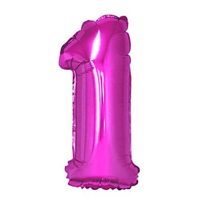 China 16 Inch Happy Birthday Number Shape Products Wholesale Pink Color Advertising Toy Balloons for sale