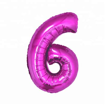 China Advertising Toy 16 Inch Pink Number Led Balloon Lights Hot Air Balloon For Party Wedding for sale