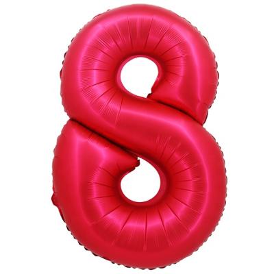 China 34 Inch Red Chrome Number Foil Balloon Gift Toy For Party Supplies Balloon OEM Design Customized Number Foil Balloons for sale