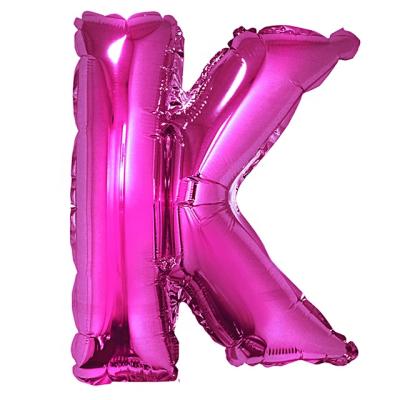 China Advertising Toy Letter Balloon 16 Inch To Foil Pink Rocket Light Metallic Balloon for sale