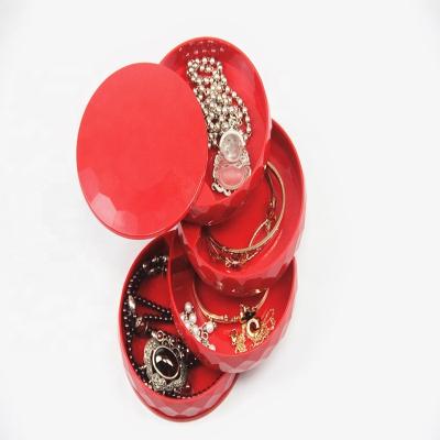 China Workable 4 Layer Jewelry Organizer Turntables With Lid for sale