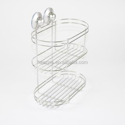 China Manufacturer Stainless Steel Bathroom Storage Rack With Suction Cup for sale