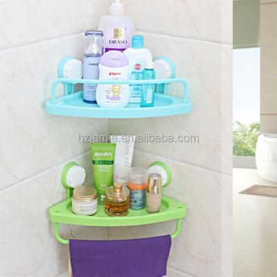 China Manufacturer Suction Cup Bathroom Shelf Round Corner Shower Corner Shelf for sale