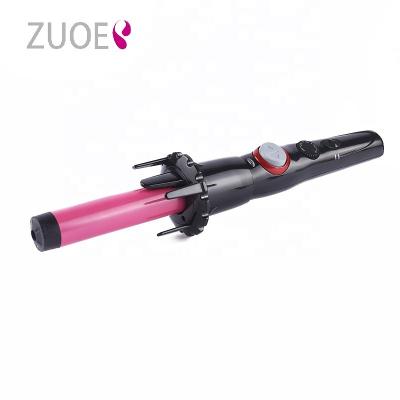 China 2018 New Automatic Electric Rotating Hair Curling Iron Automatic Hair Curler Stylish Easy Use Hair Curler With Different Temperature Display for sale