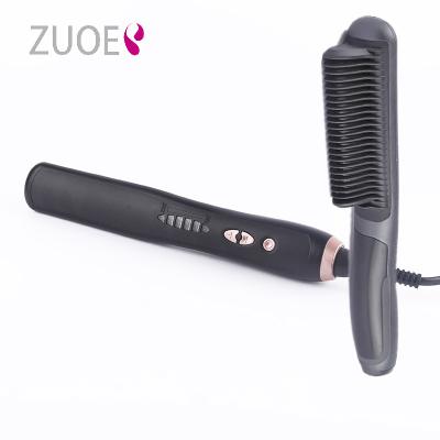 China Professional Hair Brush Straighter ZUOER Naturally Straightening Comb Electric Hair Straightening Brush Wholesale With 6 Level Temperature Control for sale