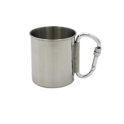 China Sustainable Single Wall Coffee Mugs With Carabiner Handle , Aluminum Camping Mug for sale