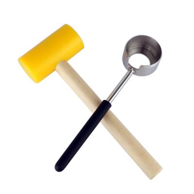 China Sustainable Coconut Opener Set For Young And Mature Coconut Tools For Meat Removal With Stainless Steel Hammer And Knife for sale