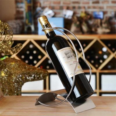 China Creative Nordic Style Wine Rack Tabletop Wine Rack Stainless Steel Wine Bottle Holder Creative Wine Display Stand For Home Decor for sale