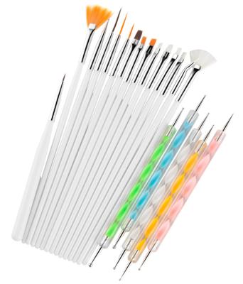 China NAIL 20 Pcs/Set Nail Art Manicure Gel Design Pen Painting Polish Brush Dotting Drawing Tools Tool Kit Acrylic Brush Kits for sale