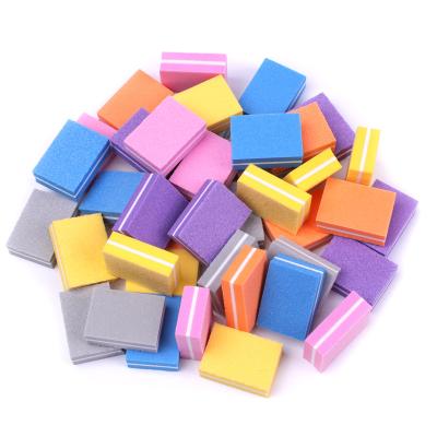 China 50Pcs Coloful Professional Nail Sponge Nail File Buffer Block Nail Tools Sanding Polishing Double Sided Pedicure Manicure NA006 for sale