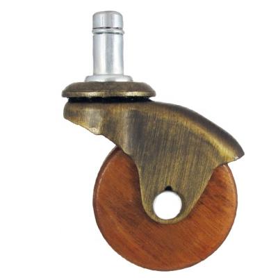 China 50mm Contemporary Antique Bronze Furniture Wooden Caster Shop Chair Wheels for sale