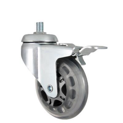 China Modern Light Duty 3 Inch PU Stem M10 Kitchen Accessories Caster Wheels for sale