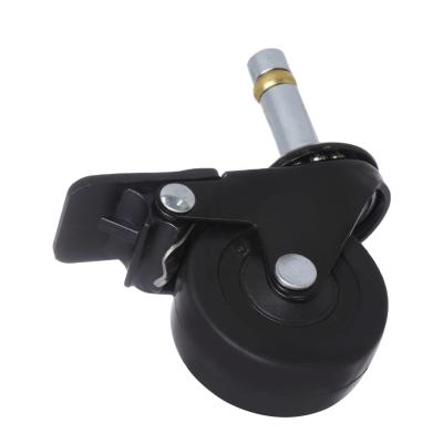 China 50mm Small Modern Industrial Table Caster Trolley TPR Wheels With Brake for sale