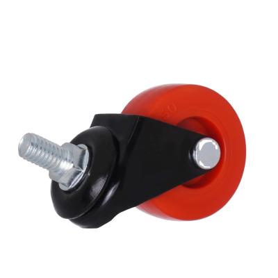 China Polypropylene Flat Free 50mm Red Flat Furniture Caster Wheels With Bearings for sale