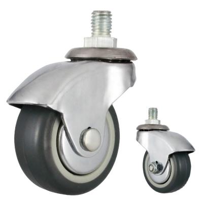 China 50mm TPR M10 Stem Swivel Flat Freewheels For Office Furniture Casters for sale