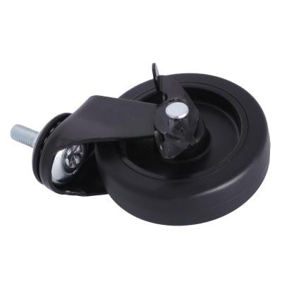 China 75mm Stem M8 Industrial Rubber Caster TPR Swivel Furniture Casters With Brake for sale