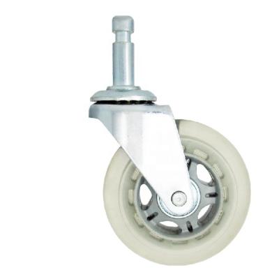 China 75mm PU Flat Swivel Free Stem Flat Wheel For Kitchen Trolley Accessory Caster for sale