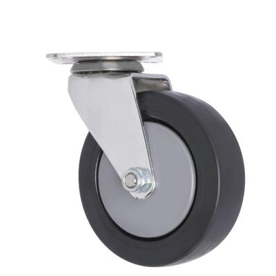 China 75mm PU Swivel Plate Small Flat Freestanding Caster With Silent Bearings Wheels for sale