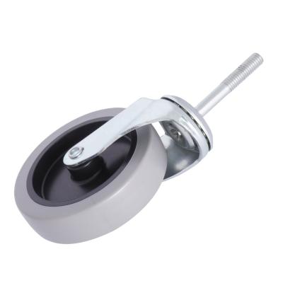 China Flat Free Heavy Duty Half Threaded Replacement Casters Solid PVC 100mm Wheels for sale