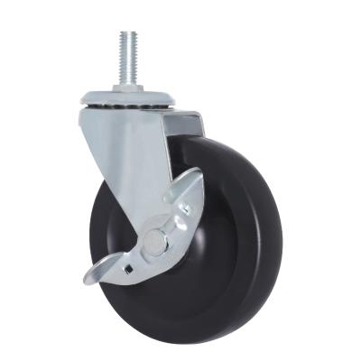 China Flat Free Heavy Duty Locking Casters Swivel 4 Inch Polyvinyl Chloride Caster for sale