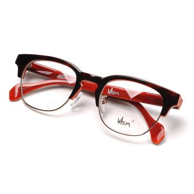 China Half Retro Frame With It Brand Designer Hand Made Half Rim Retro Myopia Acetate Glasses View for sale