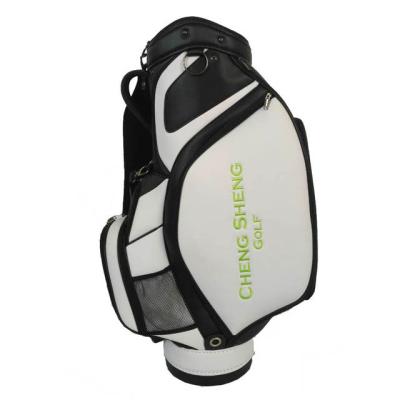 China Fashional PU Golf Staff Bag Luxury White / Black Leather Luxury for sale