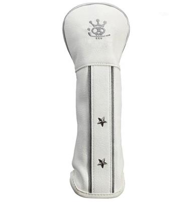 China PU Leather + Wool Factory Price Custom Wood Rivet 3# Golf Head Cover for sale